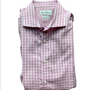 Robert Graham Men's Tailored Fit Button Up checkered shirt pink